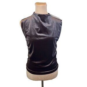 Abercrombie & Fitch Satin-Look Black Sleeveless Tank Top